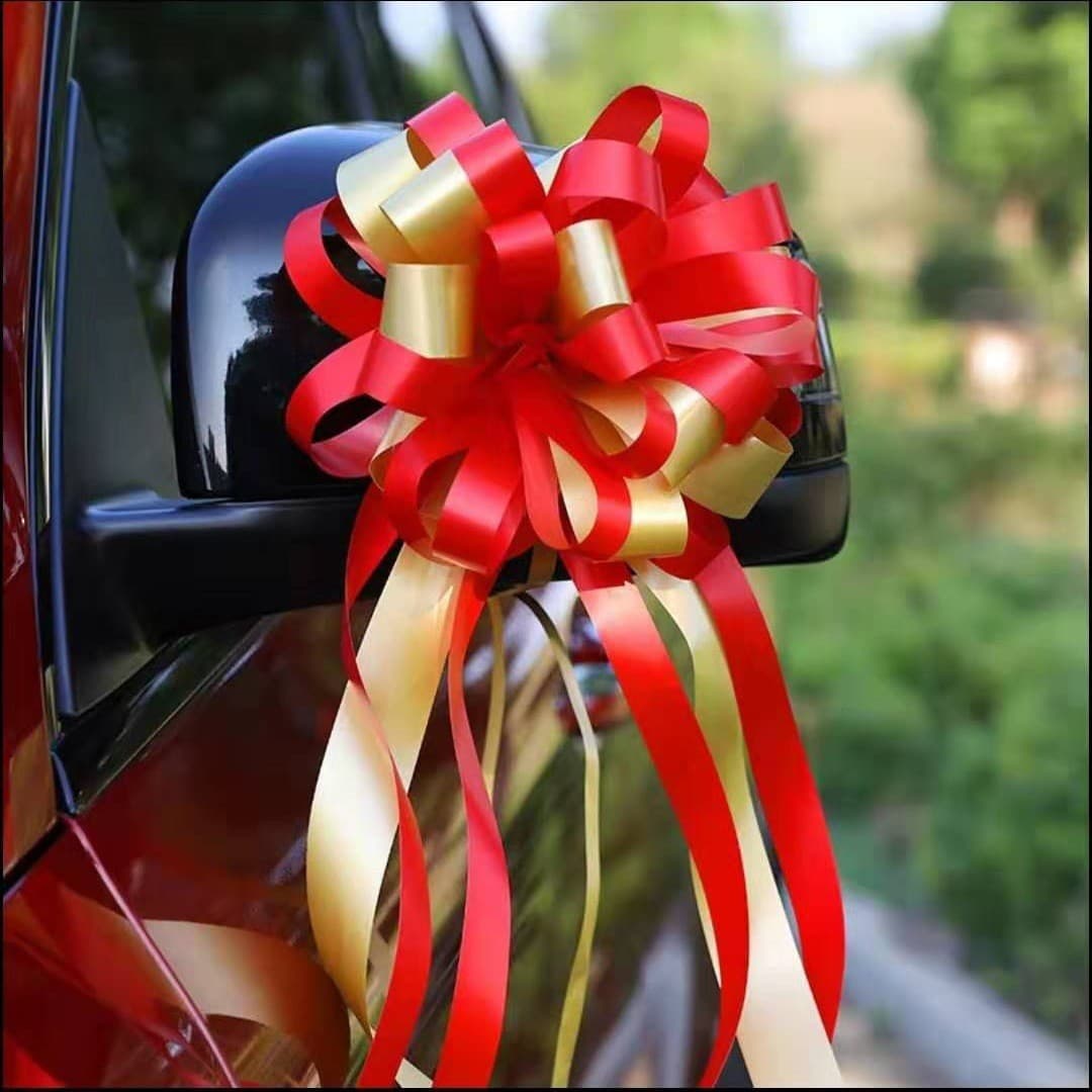 Wedding car flowers wedding celebration lazy people flower rearview mirror bow flower ball festival opening ribbon festive decoration wholesale 2