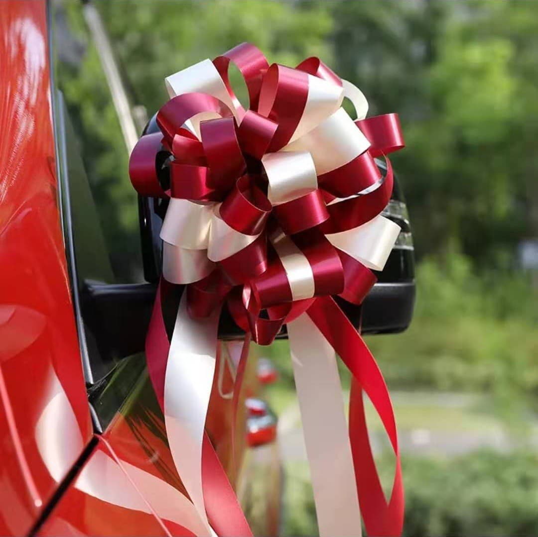 Wedding car flowers wedding celebration lazy people flower rearview mirror bow flower ball festival opening ribbon festive decoration wholesale 3