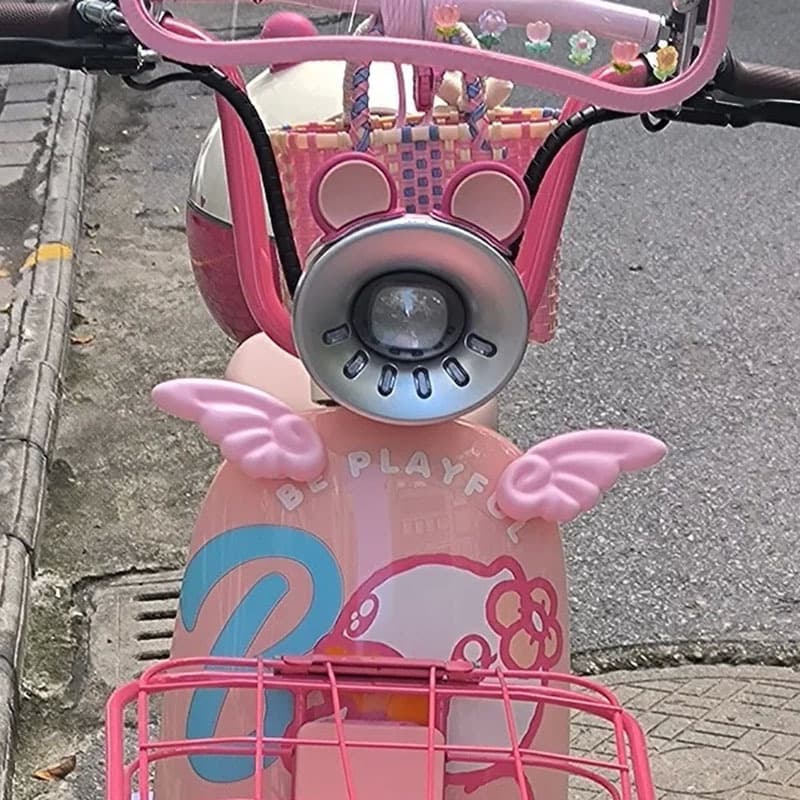 Electric car, cute nail decoration, helmet with bow, accessories 3