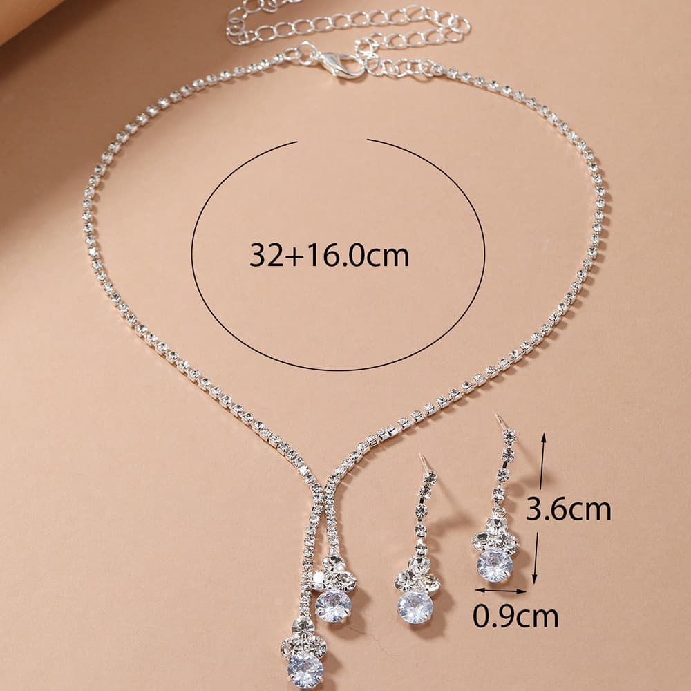 Design necklace with zircon, accessory for bride, set, earrings, chain for key bag , flowered, trend of season, diamond encrusted 3