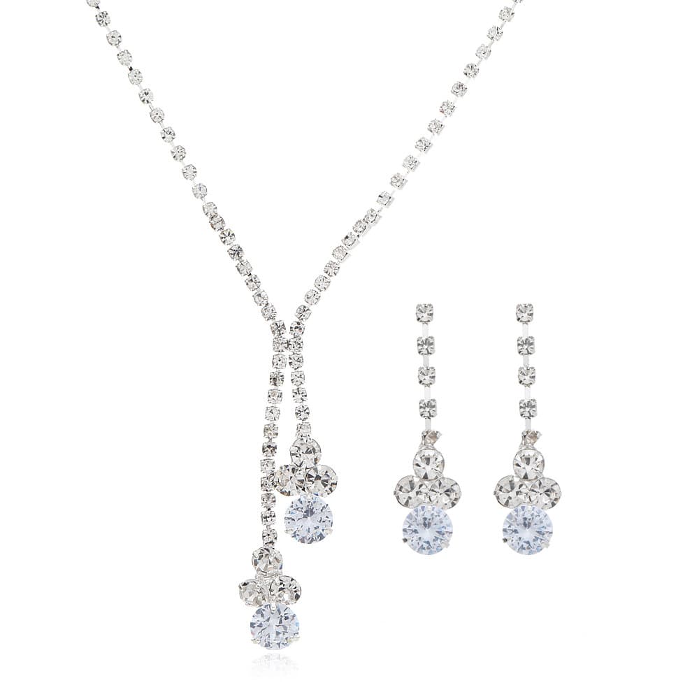 Design necklace with zircon, accessory for bride, set, earrings, chain for key bag , flowered, trend of season, diamond encrusted 5