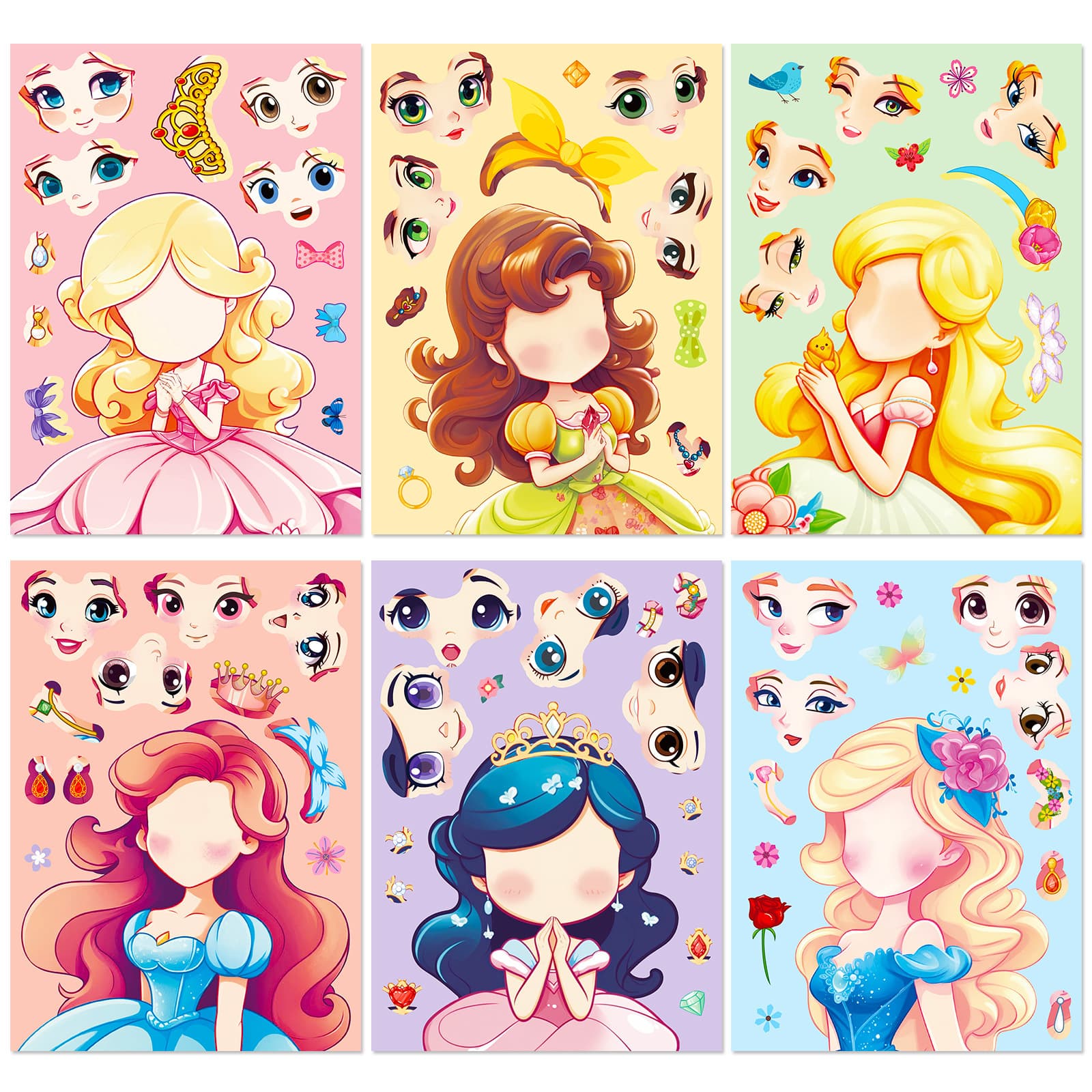 (Cross-border trading), small princess costume, cartoon toy, brainteaser, sticker 2
