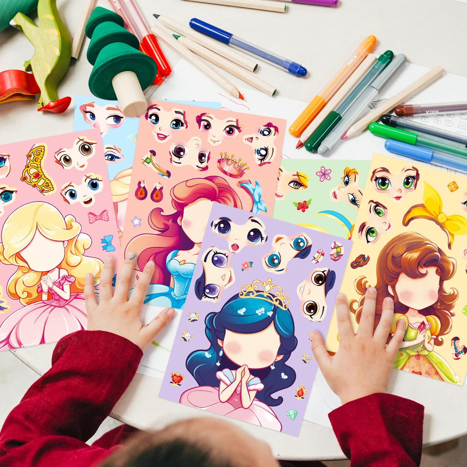 (Cross-border trading), small princess costume, cartoon toy, brainteaser, sticker 3