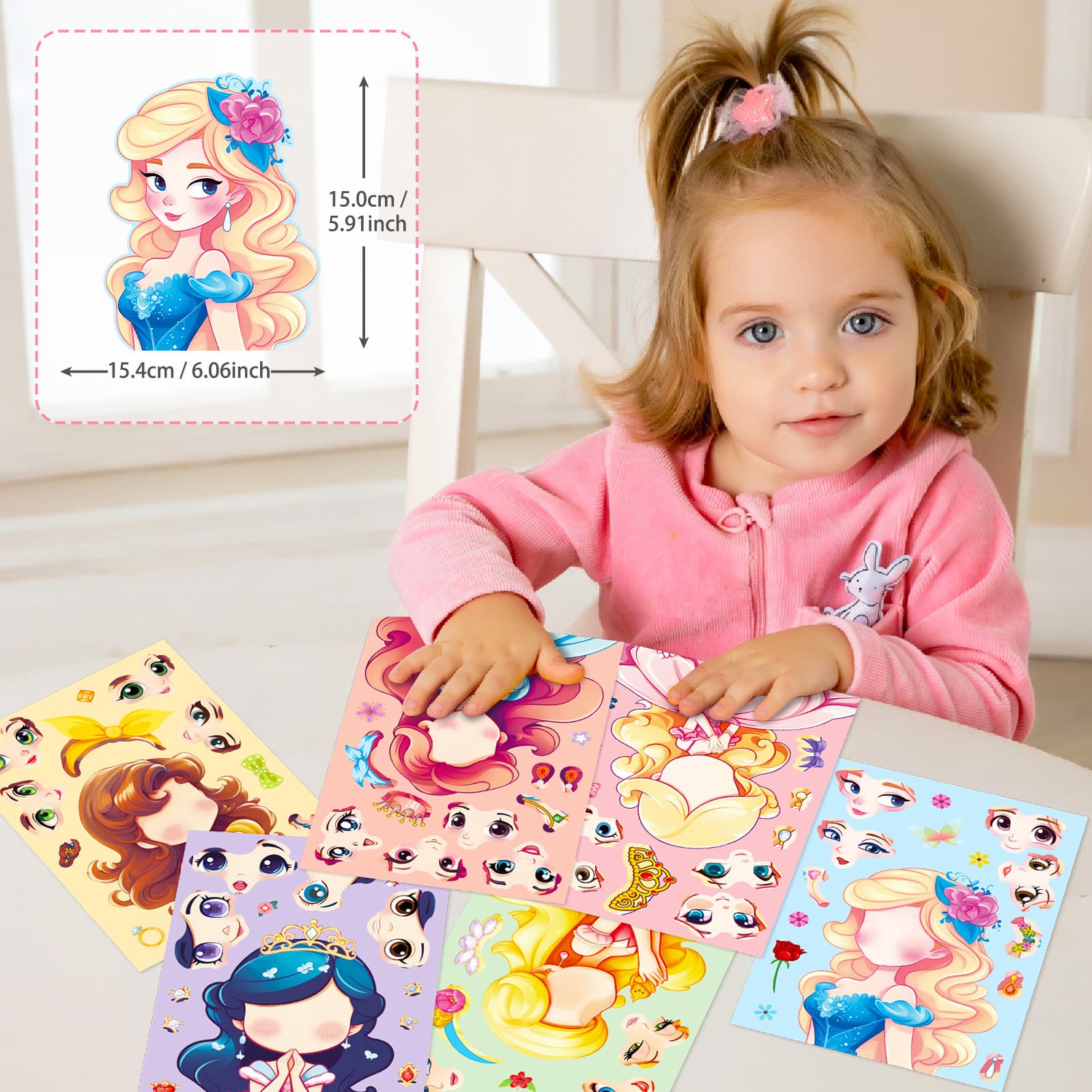 (Cross-border trading), small princess costume, cartoon toy, brainteaser, sticker 4