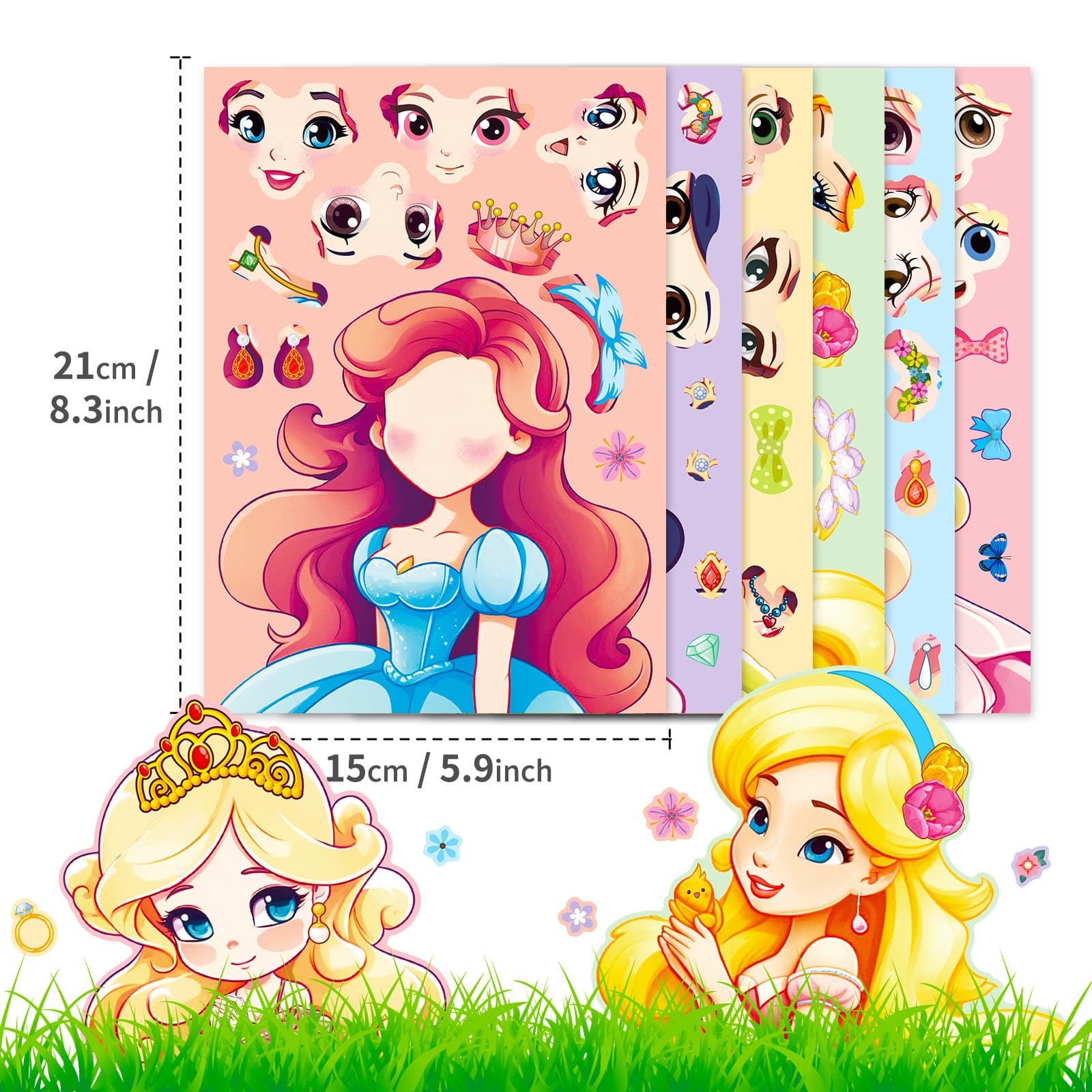 (Cross-border trading), small princess costume, cartoon toy, brainteaser, sticker 5
