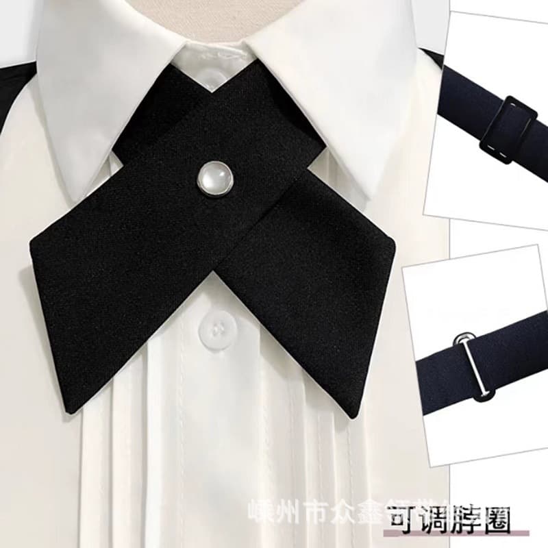 Bow tie, student pleated skirt, shirt, Japanese school skirt for students, burgundy uniform with bow 2