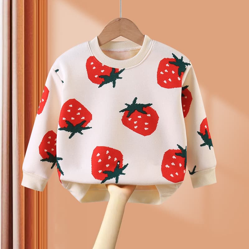 (Wholesale), demi-season children's fleece T-shirt for boys, keep warm long-sleeve, cartoon knitted sweater, increased thickness, children's clothing 3