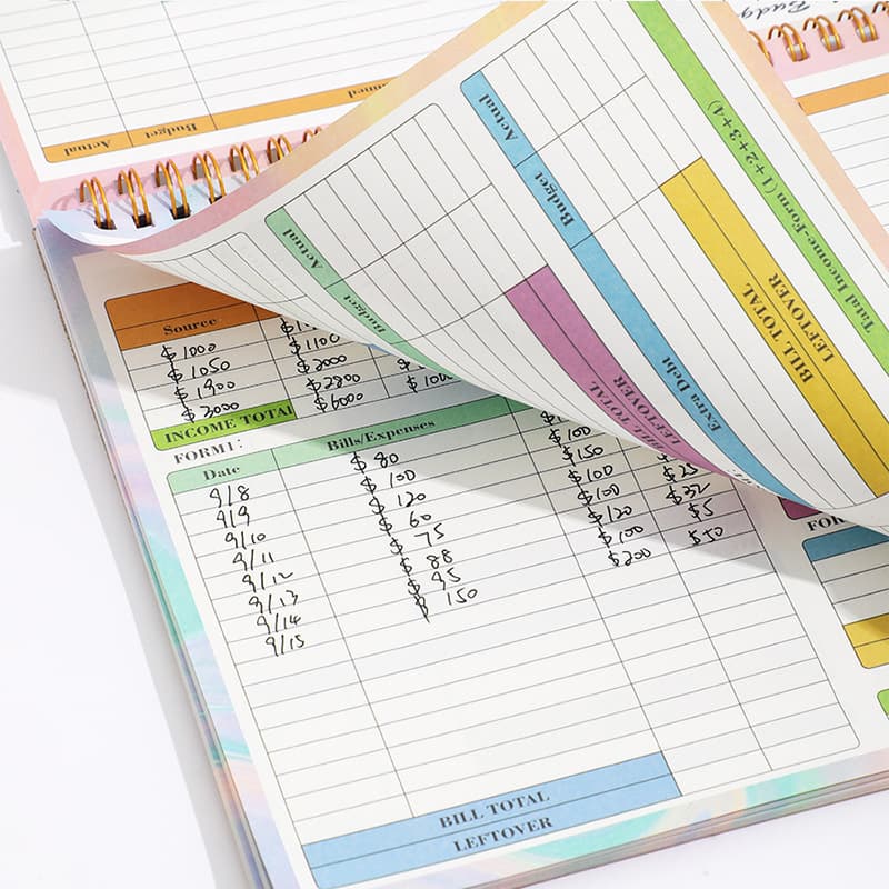 Cross -border B5 Daily Wealth Management Accounts Family Revenue Cash Budget Planning Coil notebook 3