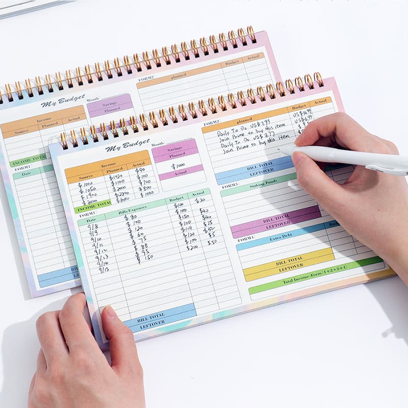Cross -border B5 Daily Wealth Management Accounts Family Revenue Cash Budget Planning Coil notebook 4