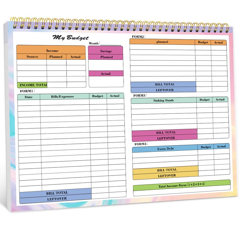 Cross -border B5 Daily Wealth Management Accounts Family Revenue Cash Budget Planning Coil notebook