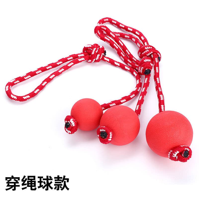 Rubber bouncy ball, toy with rope, can bite, pet 2