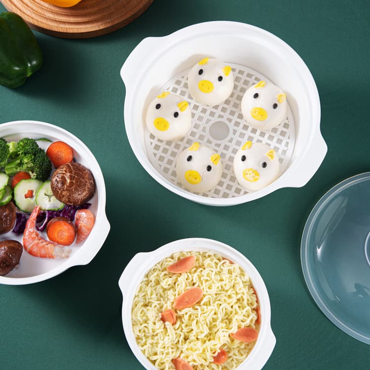 【03】Plastic soup bowl with transparent lid to keep fresh. Microwaveable food-grade lunch box. 2
