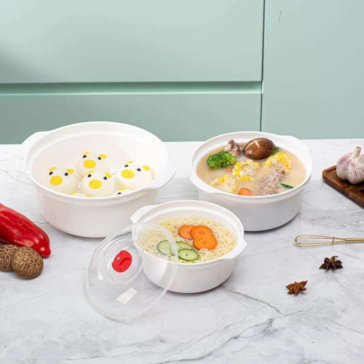 【03】Plastic soup bowl with transparent lid to keep fresh. Microwaveable food-grade lunch box. 3
