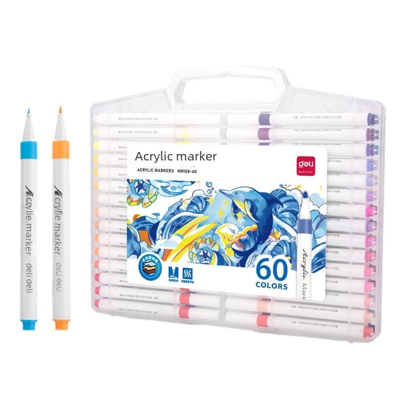 Acrylic, pigment marker for students, coloured pencils, set 5