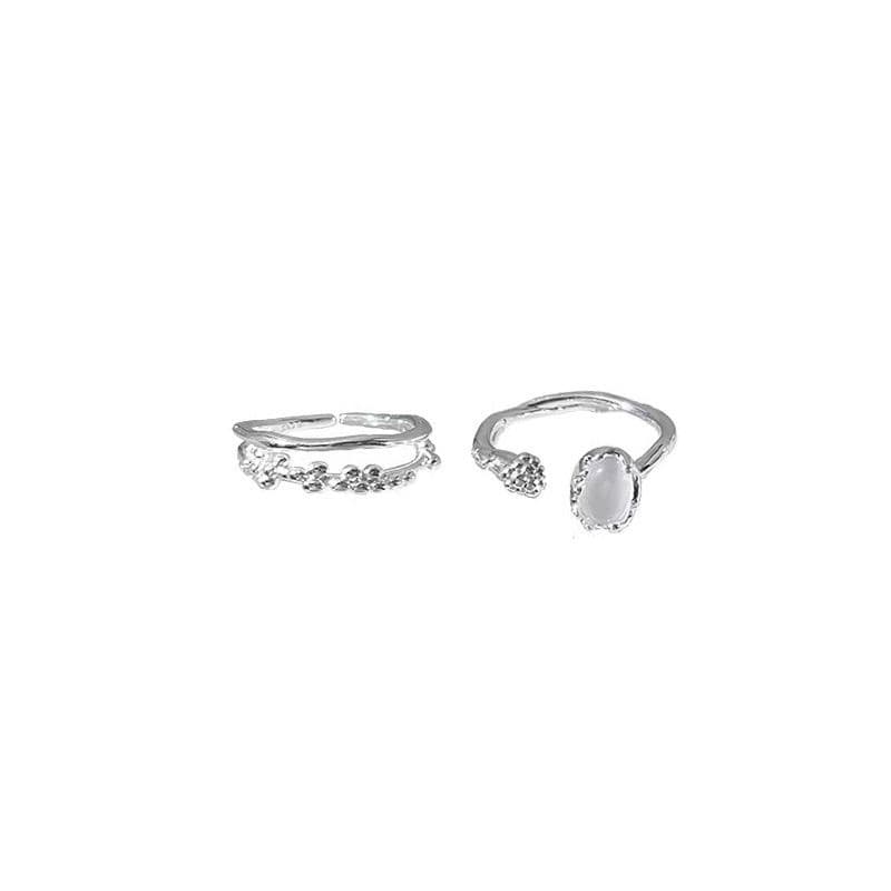 Sophisticated adjustable ring, moonstone, light luxury style, high-quality style, on index finger 5