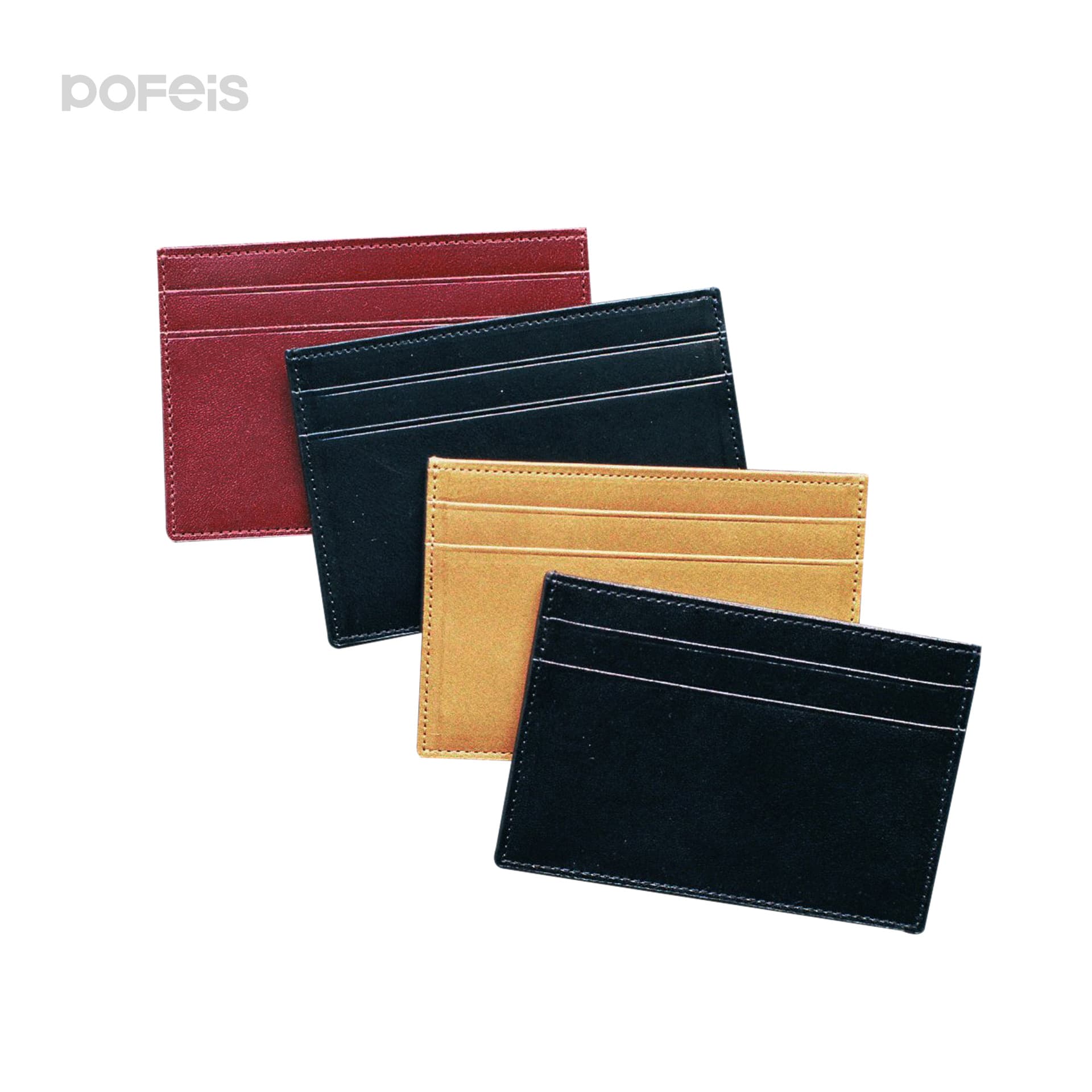 Capacious polyurethane card holder, genuine leather 2