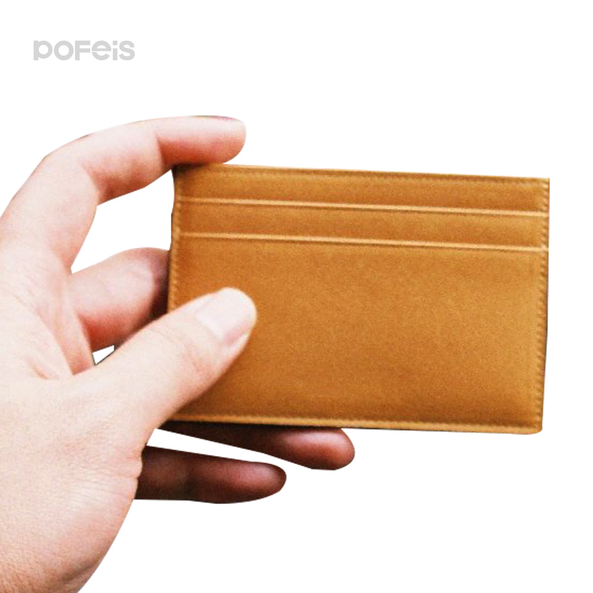 Capacious polyurethane card holder, genuine leather 5