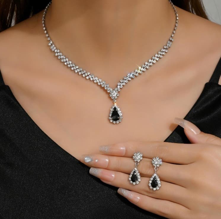 (Cross-border trading), jewelry for bride, bracelet, necklace and earrings, evening dress, accessory, set, 2 piece set 3