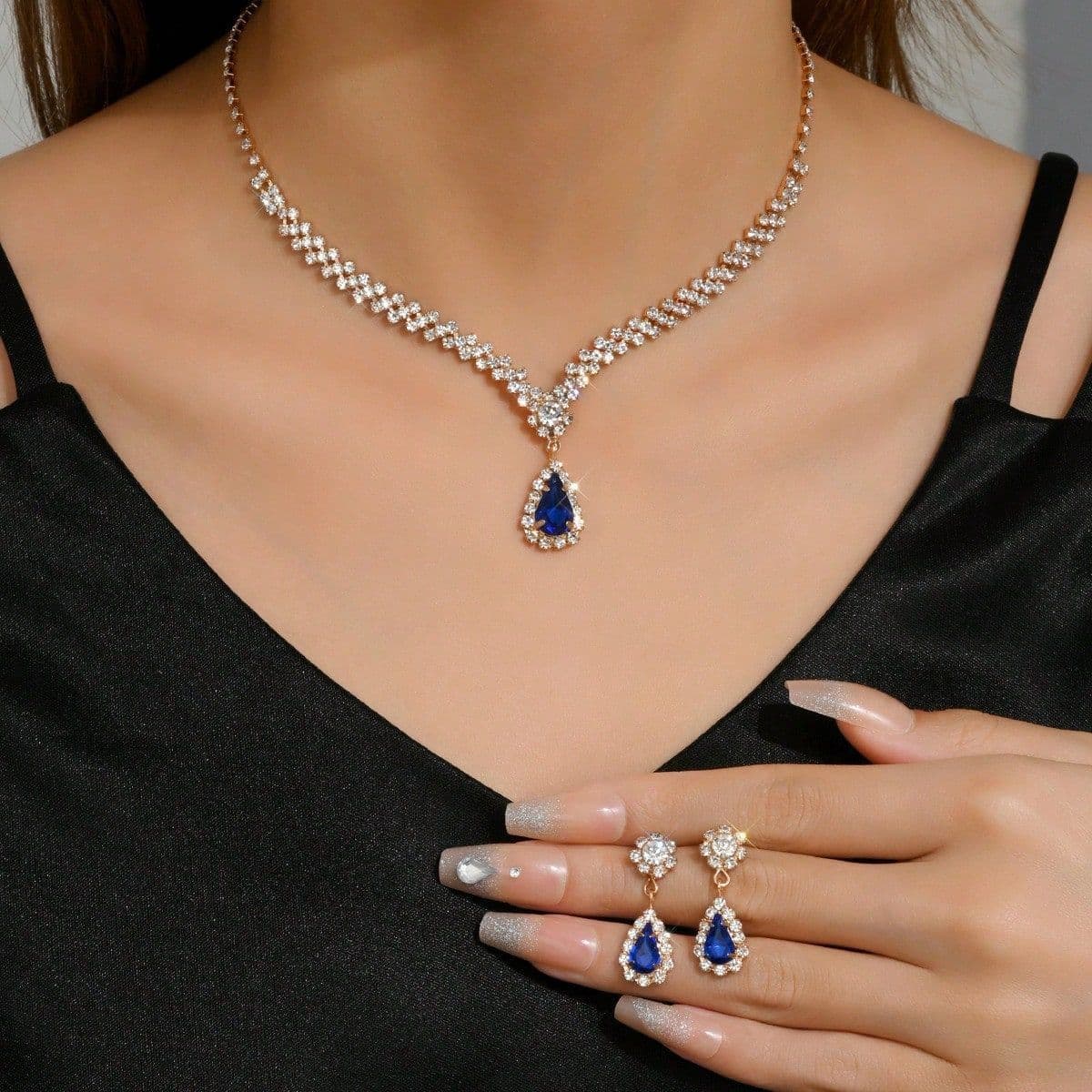 (Cross-border trading), jewelry for bride, bracelet, necklace and earrings, evening dress, accessory, set, 2 piece set 4