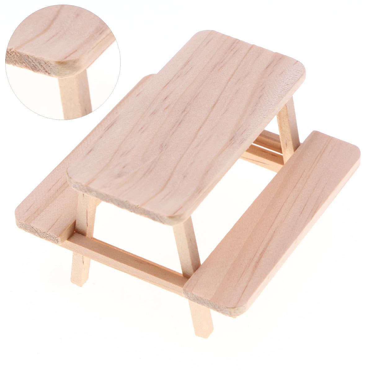 Small wooden doll house, rag doll, food play, furniture
