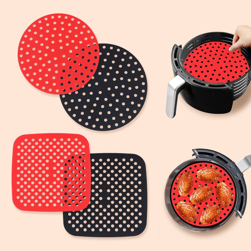 New cross-border model silicone kitchen supplies air fryer mat lining Thermal insulation air fryer mat is reusable