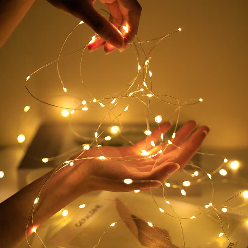 LED buttons Battery Copper Light Strings Waterproof Festival Star Light String Flower Cake Box Decoration Light Strings