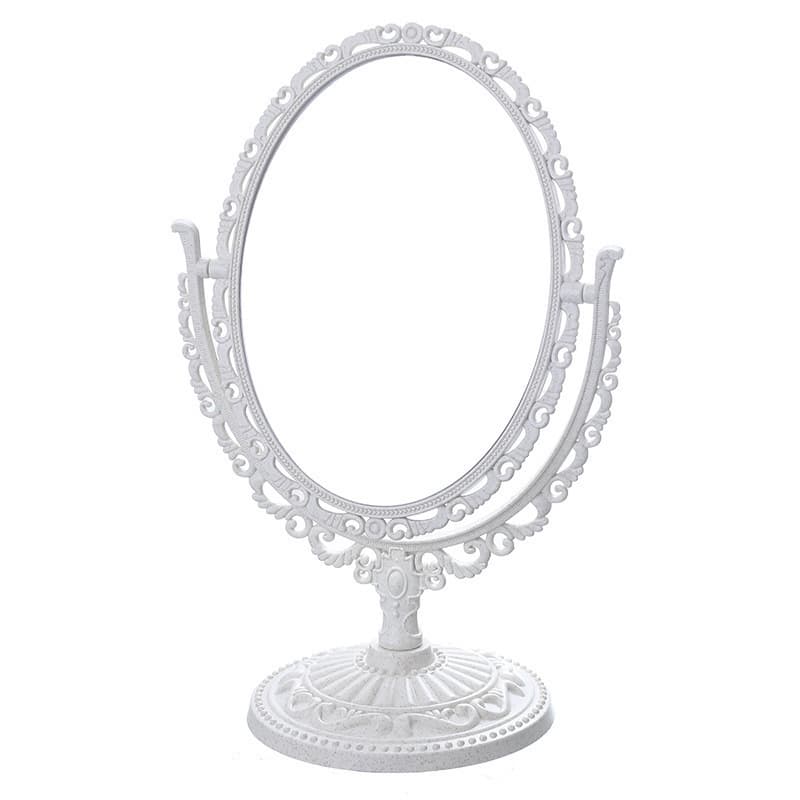 New desktop makeup mirror double -sided beauty dressing mirror bedroom European -style retro mirror desktop beauty makeup love mirror 5