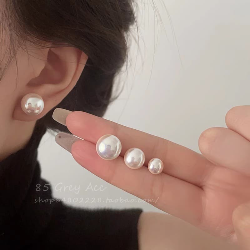 Earrings from pearl, universal ear clips, silver 925 sample, light luxury style 3