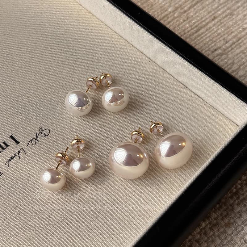 Earrings from pearl, universal ear clips, silver 925 sample, light luxury style