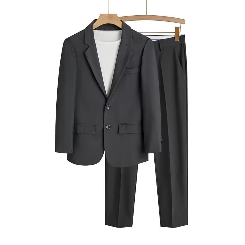 Men's summer thin set, trend classic suit jacket for leisure, oversize 4