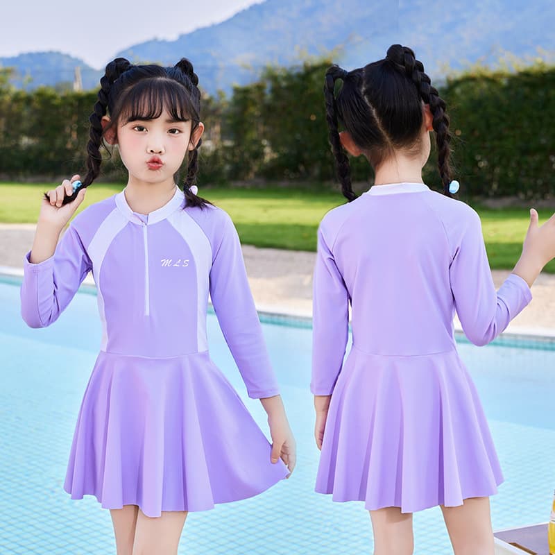 Swimwear, children's long-sleeve for students for training, Korean style, (Physicals) 3