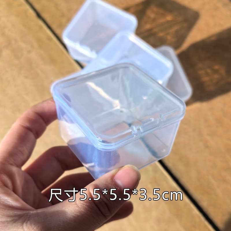 Small transparent plastic square storage box, beads, accessories, DIY 2