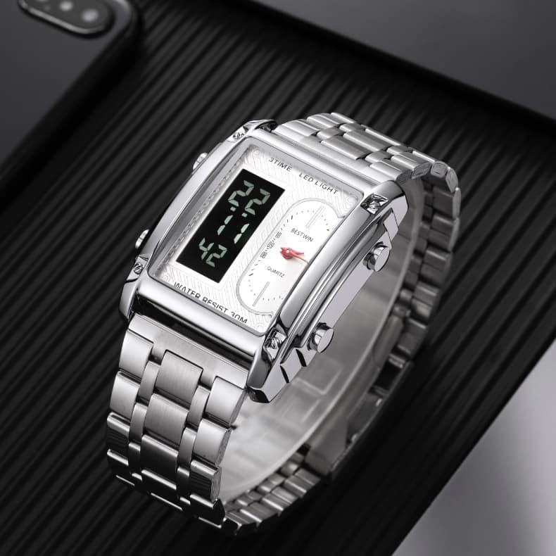 (Cross-border trading), electronic men's square fashionable men's watch, Switzerland 3