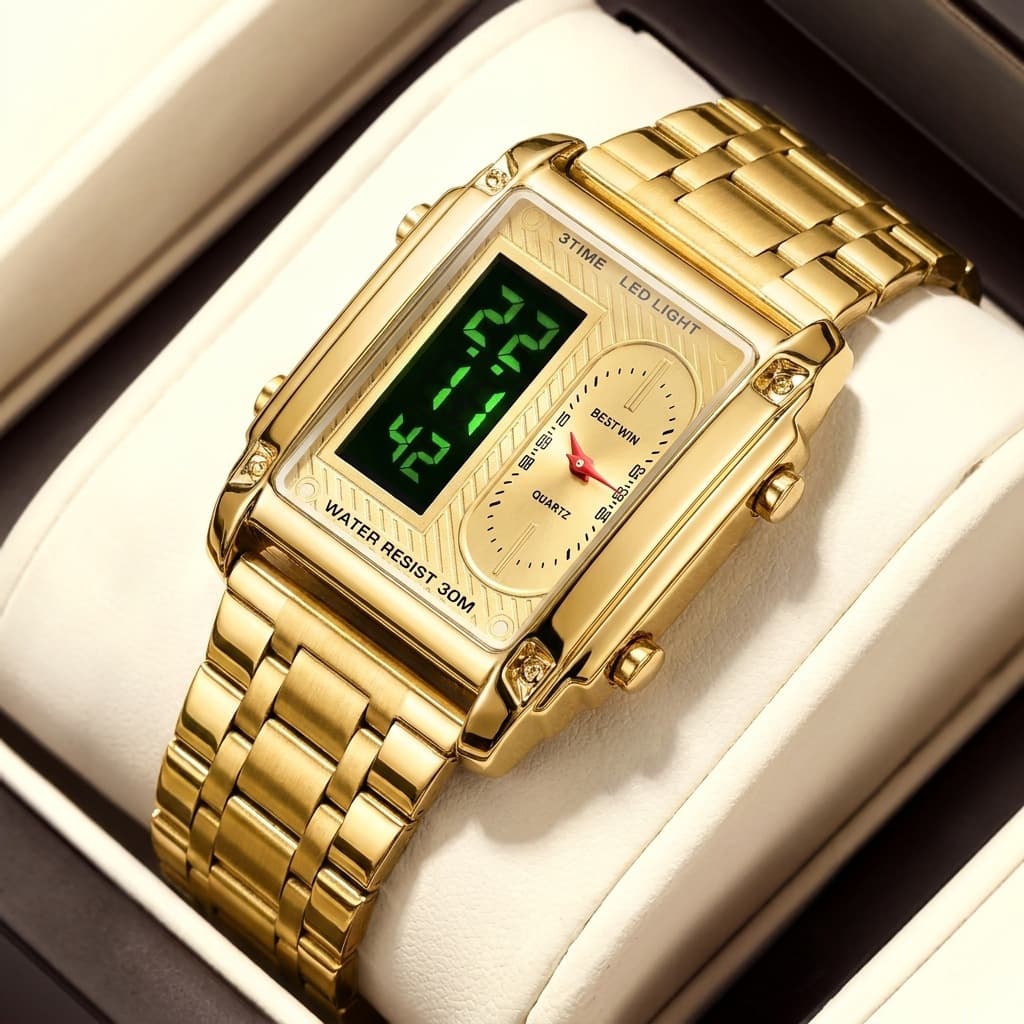 (Cross-border trading), electronic men's square fashionable men's watch, Switzerland