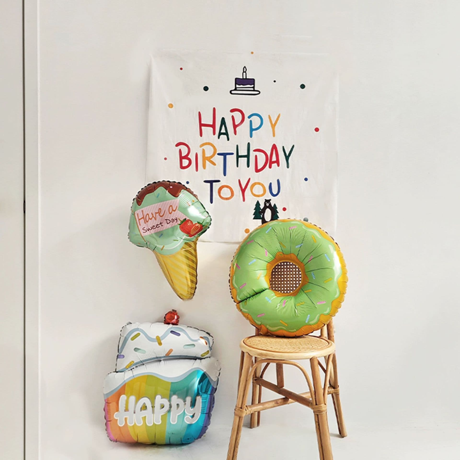 Donut, cartoon balloon for ice cream, children's evening dress 3
