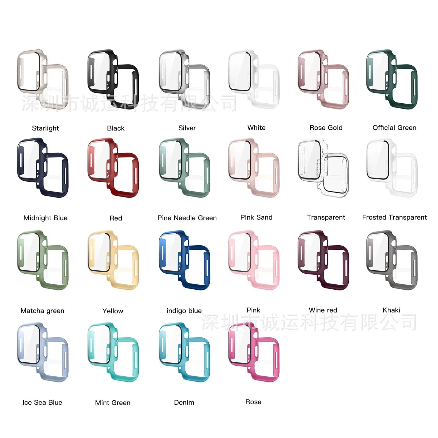 Applicable to Apple Watch Case Anti-fall PC Injection Tempered Film Integrated iWatch 11 Protective Case 3