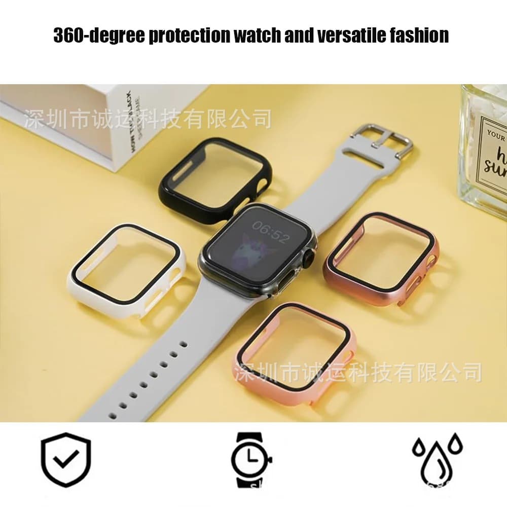 Applicable to Apple Watch Case Anti-fall PC Injection Tempered Film Integrated iWatch 11 Protective Case 4