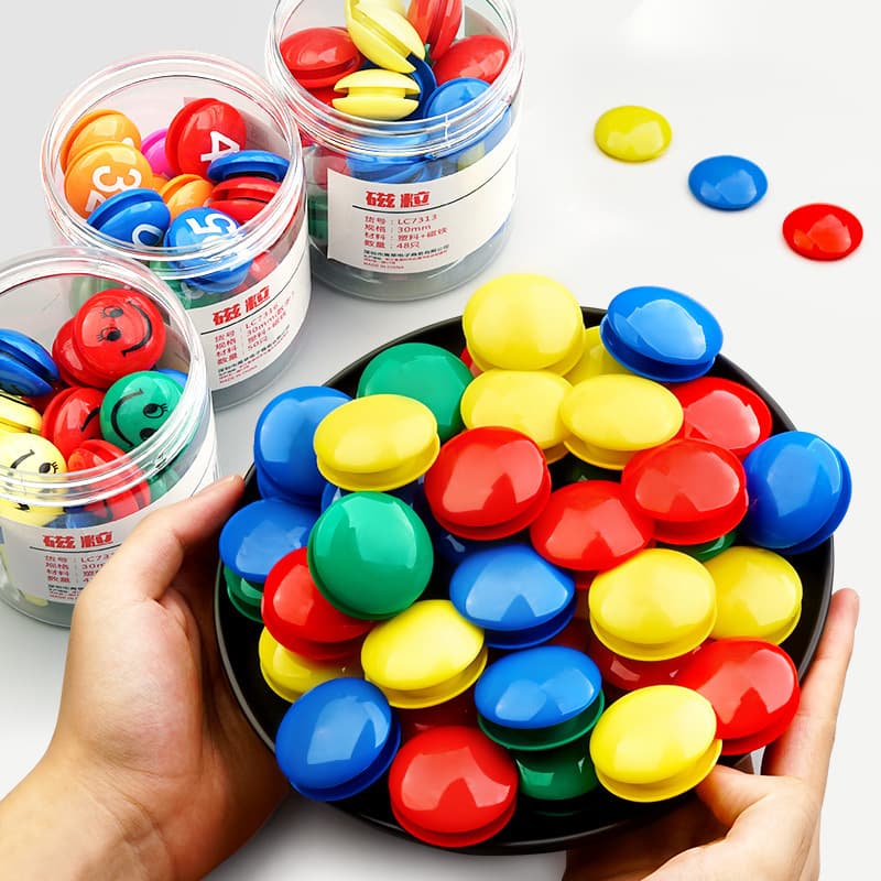 Round fridge magnet, digital magnetic powerful small board, training