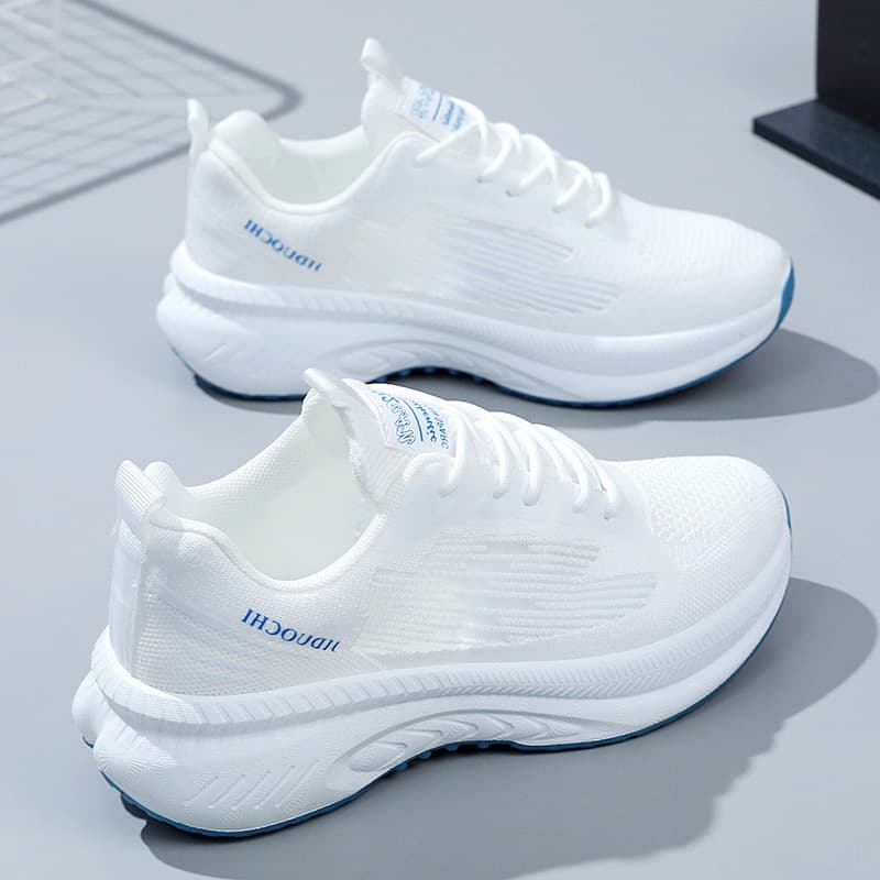 (Cross-border trading), casual footwear, white sneakers, fashionable autumn breathable running sneakers for leisure, made with flyknit technology, trend of season 2