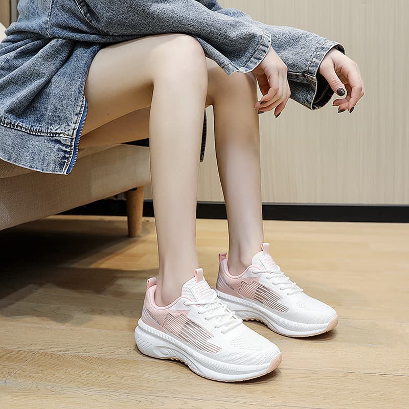 (Cross-border trading), casual footwear, white sneakers, fashionable autumn breathable running sneakers for leisure, made with flyknit technology, trend of season 3