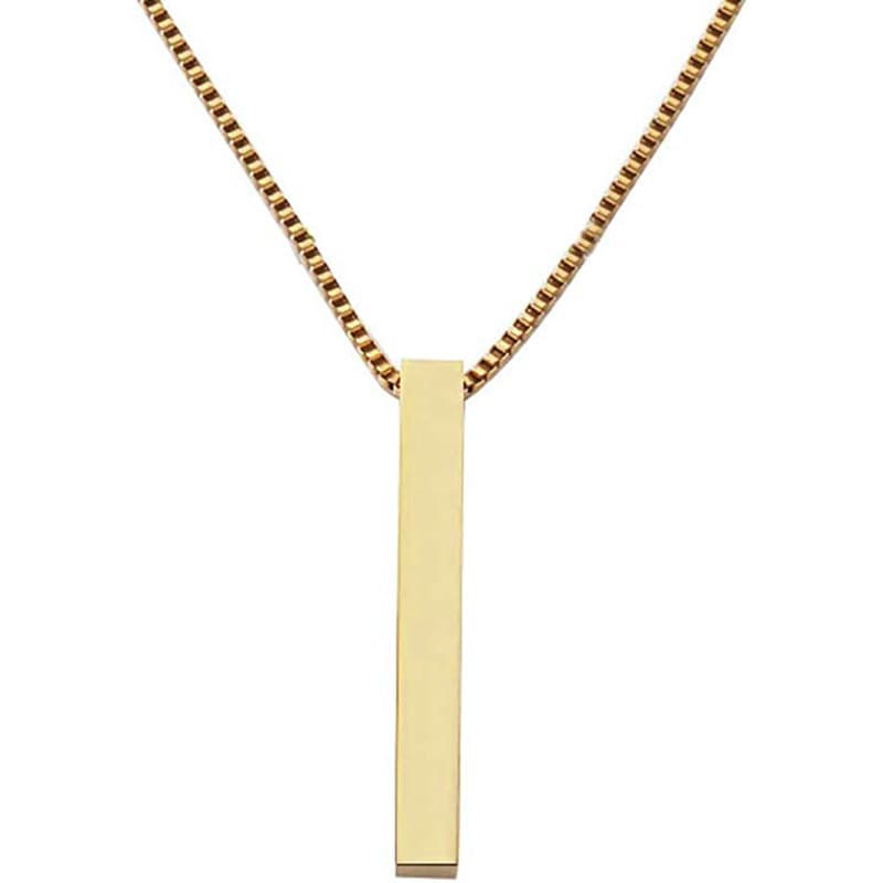 (Cross-border trading), men's necklace stainless steel hip-hop style, rectangular three dimensional pendant, accessory, for beloved 5