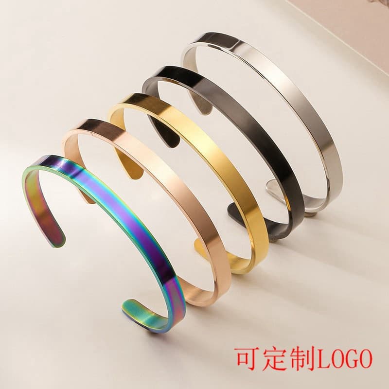 (Wholesale), adjustable bracelet stainless steel, print, with your logo imprint