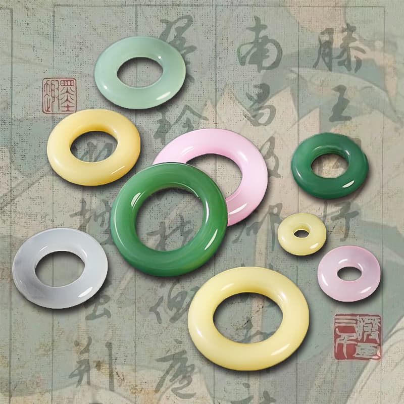Accessory, accessories, handle, bracelet, protective amulet jade, woven buckle, Chinese style, DIY 2