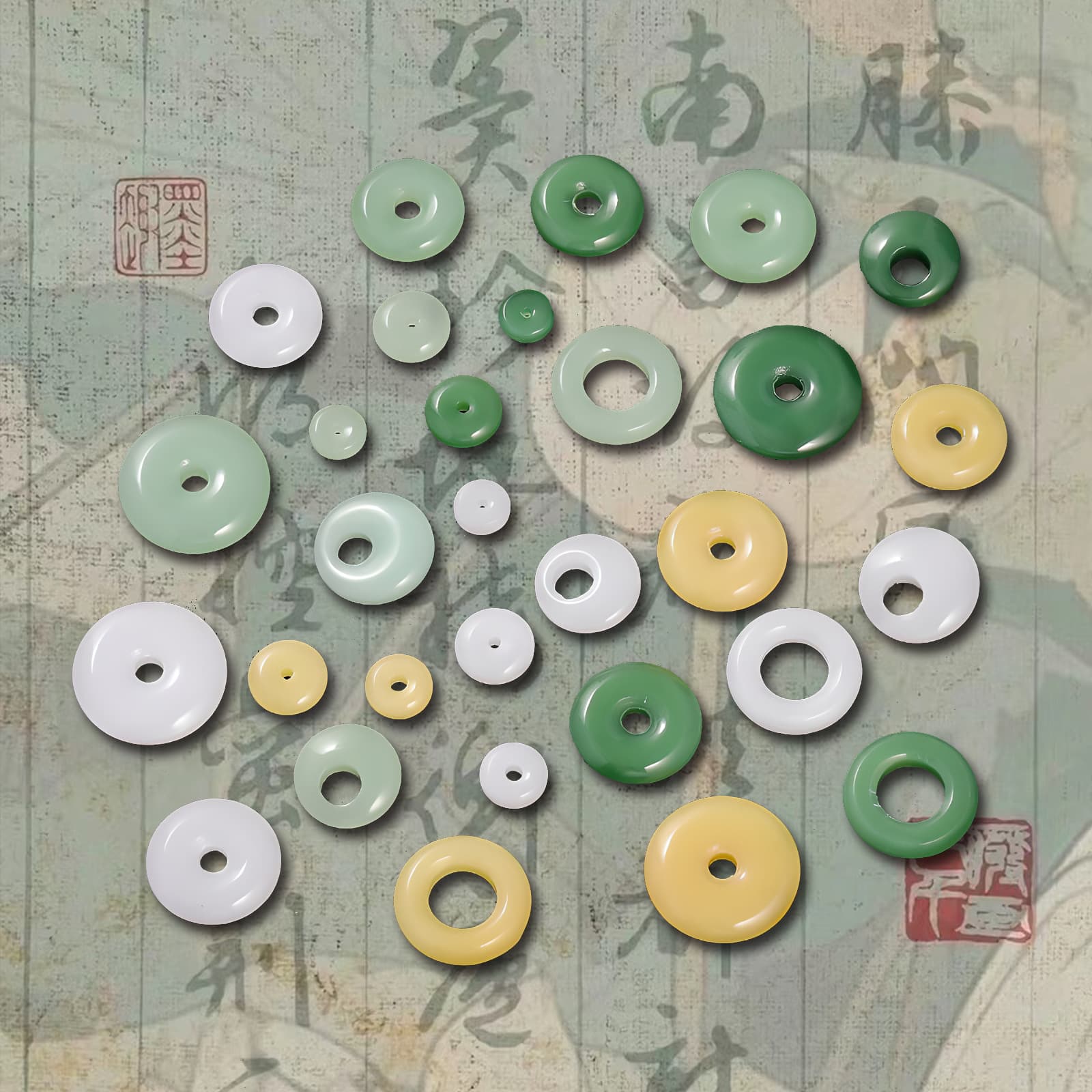 Accessory, accessories, handle, bracelet, protective amulet jade, woven buckle, Chinese style, DIY 4