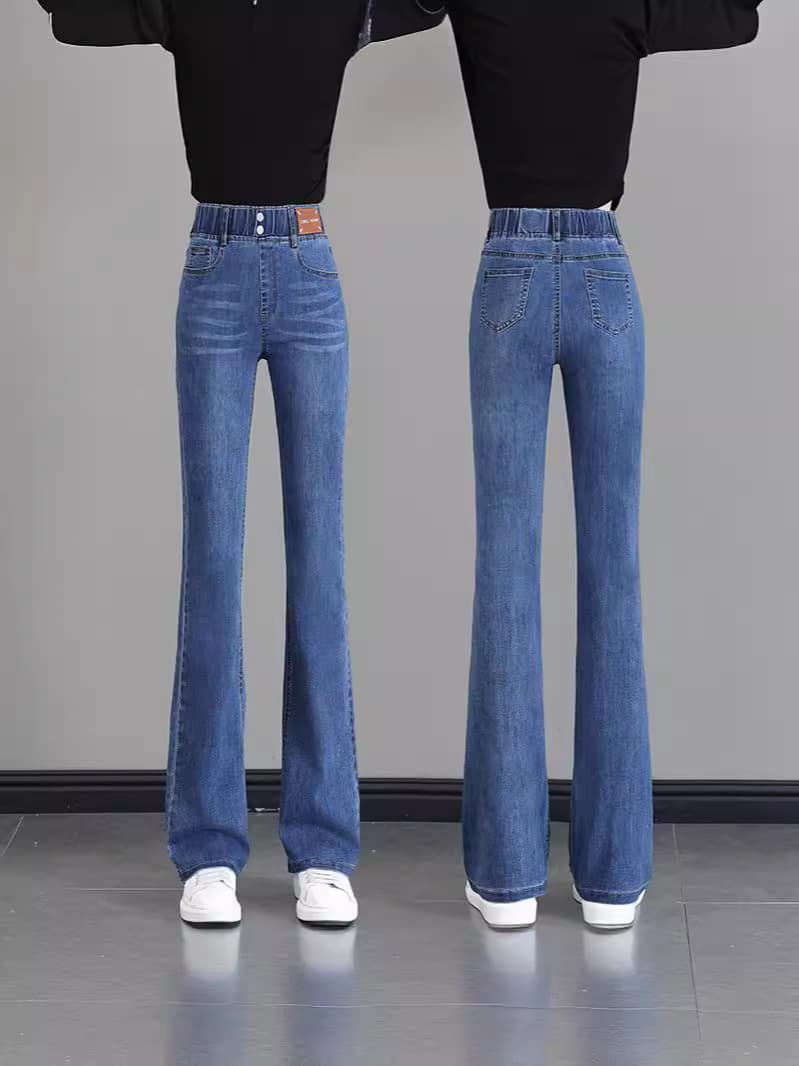 Women's spring jeans, Tabi, flared trousers, plus size, 2025 years, new collection, high waist 5