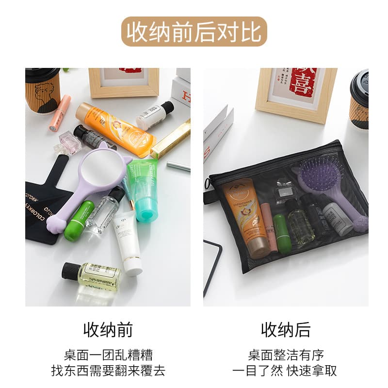 Transparent cosmetic storage bag, lipstick for skin care, storage system, universal handheld cosmetic bag for traveling 4