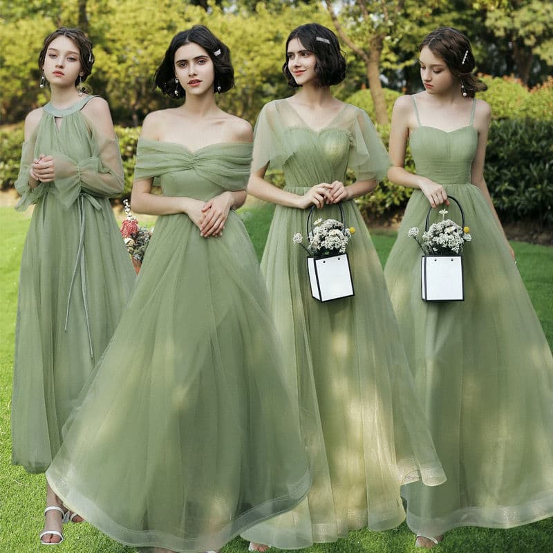 Spring bridesmaid dress, long long skirt, evening dress, open shoulders