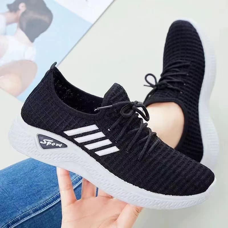Low fashionable universal sports breathable white shoes, Korean style, soft sole, for running 3