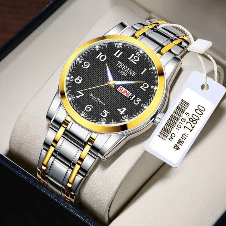(Cross-border trading), watch, fashionable calendar, waterproof steel belt, Switzerland, English 3