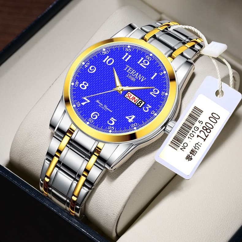(Cross-border trading), watch, fashionable calendar, waterproof steel belt, Switzerland, English 4